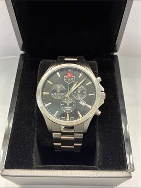 JDM Alpha Chronograph Stainless Steel Military Watch - Swiss Made